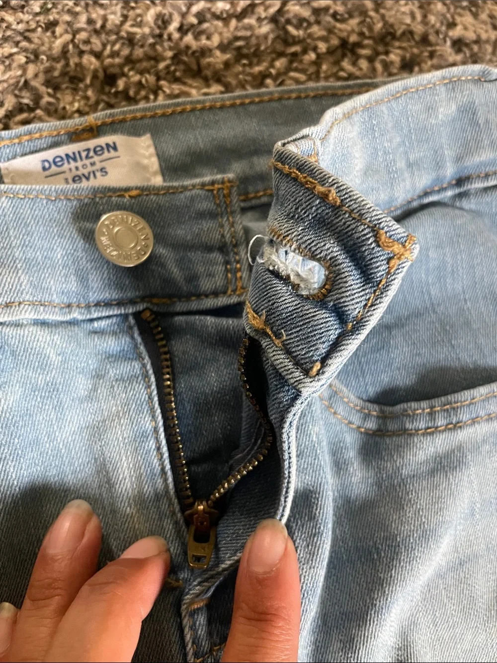 Denizen from Levi's Faded Light Blue Distressed White Washed Girls Jeans